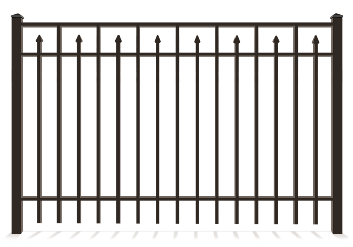 Flat Top Alternating Pickets aluminum decorative fence