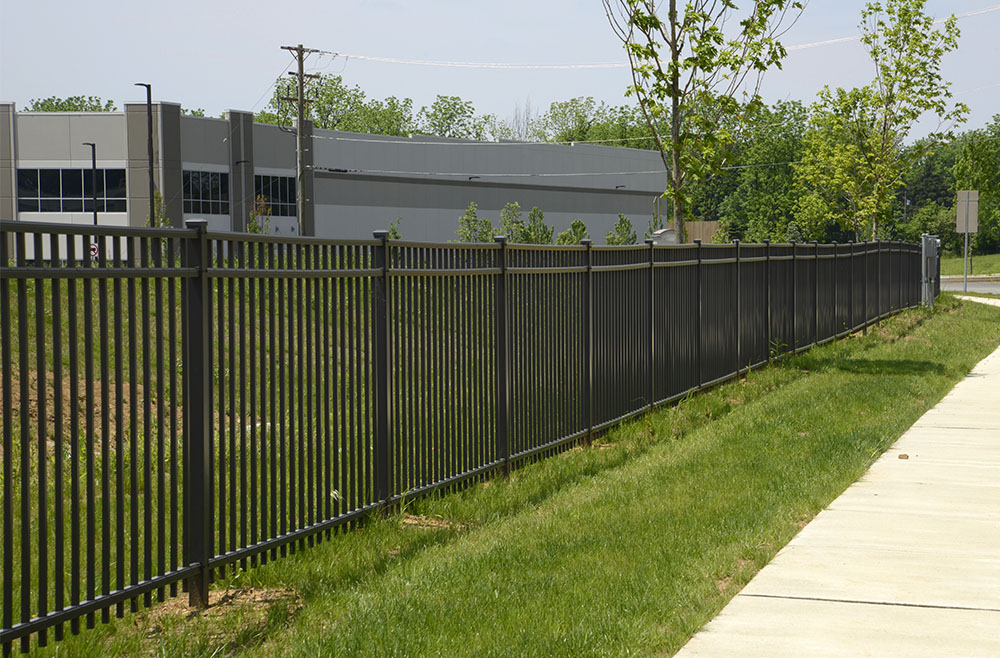 Commercial business property fence