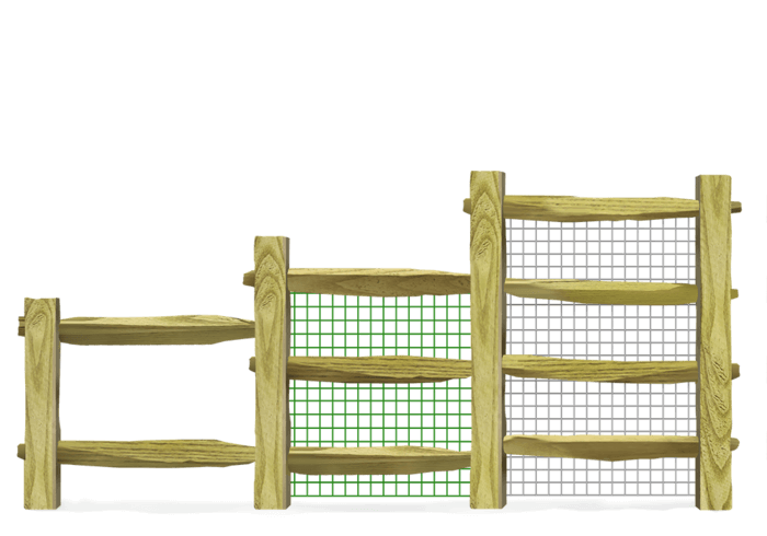 Residential Split Rail fence height options