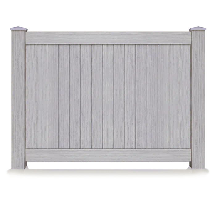 Aspen Latte wood grain textured vinyl privacy fence panel
