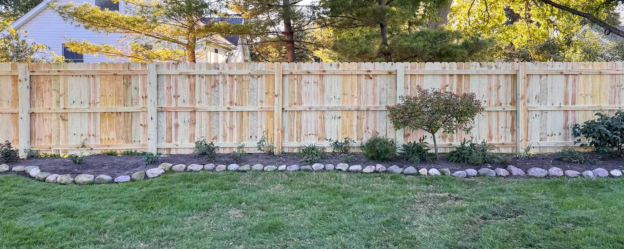 Wood fence installed