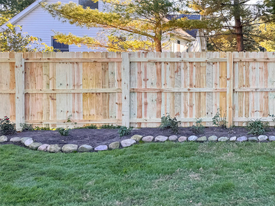 Wood fence installation